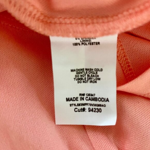 Ava & Grace Short Sleeve Quarter Button Lined Pink Orange Floral Top Women's Med - Picture 9 of 10